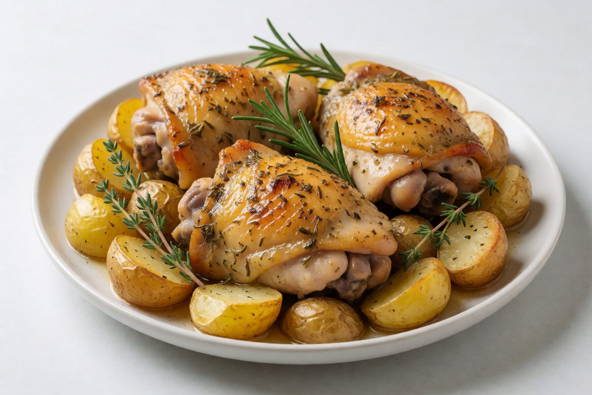 Baked Lemon Herb Chicken Thighs