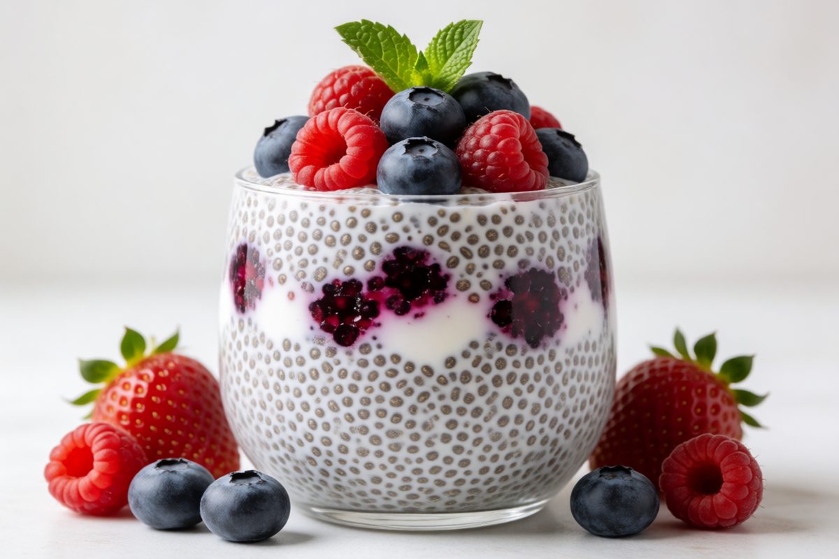 Coconut Chia Berry Pudding