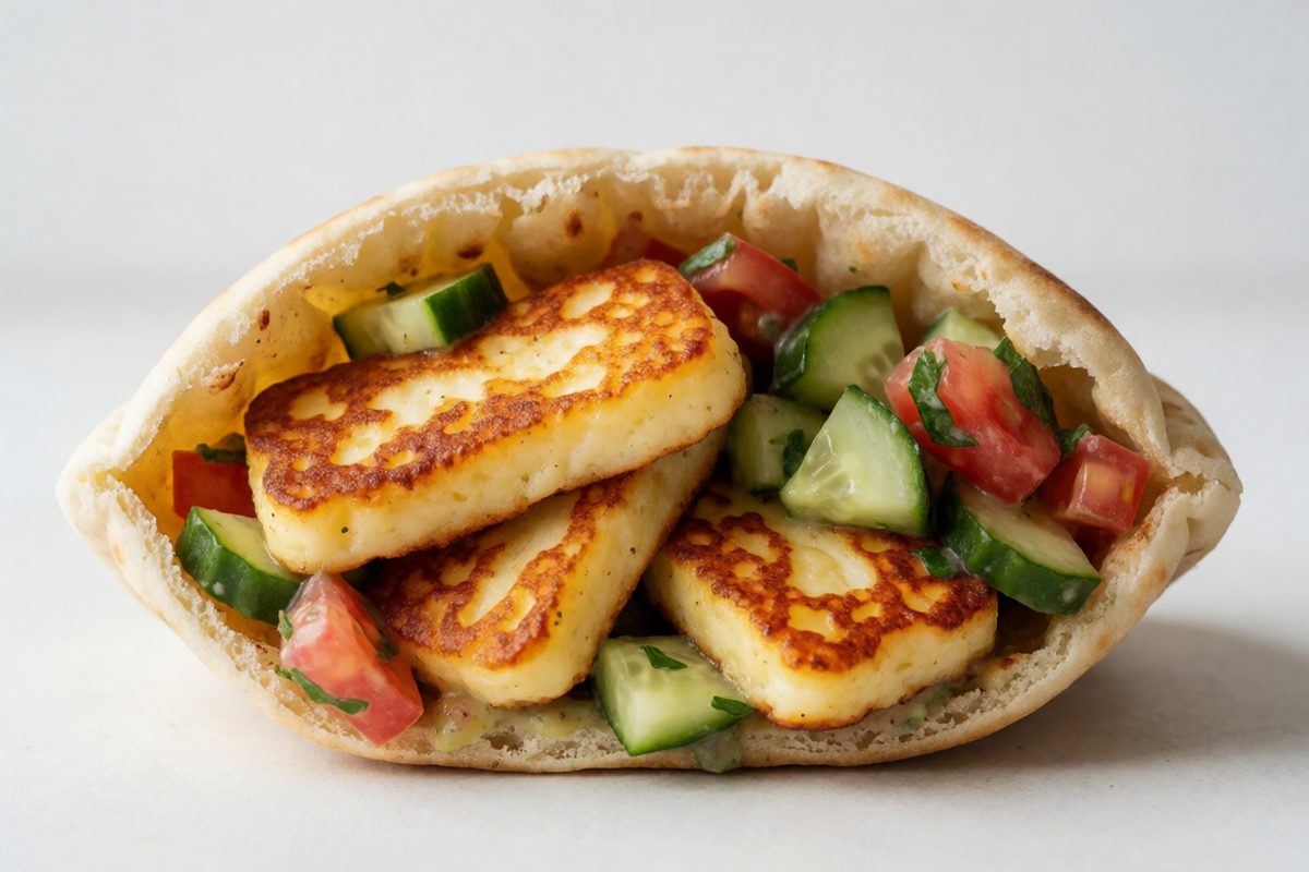 Seared Halloumi Pita Pockets