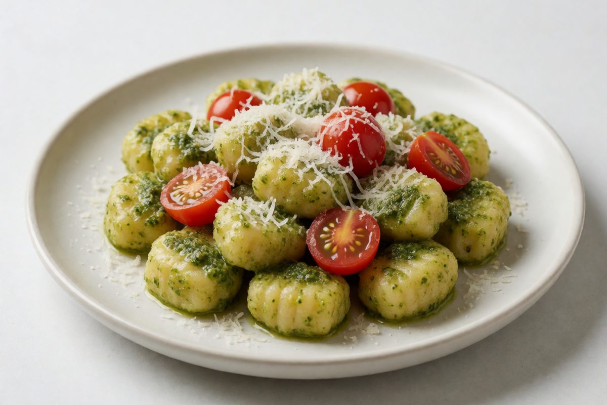 Crispy Pesto Gnocchi Skillet